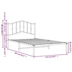 vidaXL Cadre de lit métal sans matelas et tête de lit blanc 107x203 cm