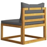 vidaXL Salon de jardin 5 Pièces avec coussins Bois d'acacia solide