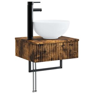 vidaXL Basin de lavage mural Chêne fumé 40 x 35 x 39 cm