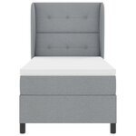 Lit Box Spring vidaXL avec Matelas Gris Clair 90x200 cm Tissu