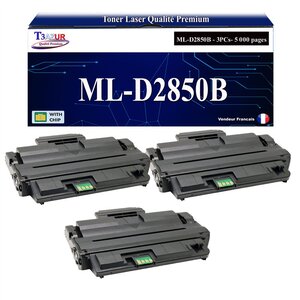T3AZUR - 3x Toners compatibles avec Samsung ML-D2850B MLD2850B pour Samsung ML2850D ML2851ND ML2851NDR ML-2850D ML-2851ND ML-2851NDR