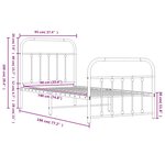 vidaXL Cadre de lit métal sans matelas avec pied de lit noir 90x190 cm