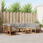 vidaXL Ensemble de canapés d'extérieur 10 pc Gris Naturel et Clair