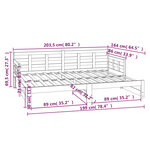 vidaXL Lit coulissant sans matelas blanc 2x(80x200)cm