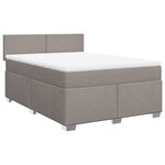 vidaXL Sommier à lattes de lit avec matelas Taupe 140x190 cm Tissu