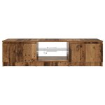 vidaXL Meuble TV avec lumières LED vieux bois bois d'ingénierie