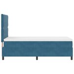Lit à ressort avec matelas vidaXL Bleu foncé 100x200 cm Velours