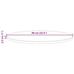 vidaXL Dessus de table Blanc Ø90x2 5 cm Bois de pin massif