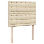 vidaXL Sommier à lattes de lit avec matelas Crème 120x200 cm Tissu
