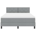vidaXL Lit Box Spring avec matelas & LED Gris clair 140x200 cm Tissu