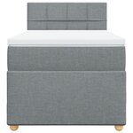 vidaXL Sommier à lattes de lit avec matelas Gris clair 100x200cm Tissu