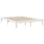 vidaXL Lit bibliothèque sans matelas blanc 150x200 cm bois pin massif