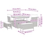 vidaXL Ensemble de canapé de jardin 8 Pièces Noir polyrotin