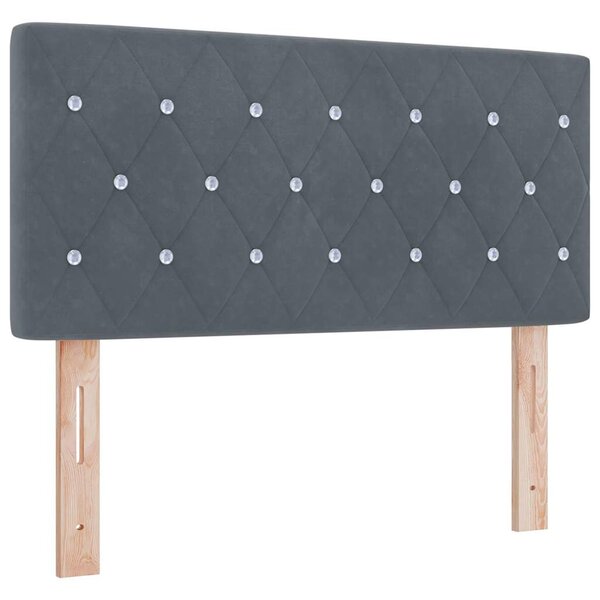 vidaXL Tête de Lit en Velours Argyle Manuel Gris foncé 90 cm Velours