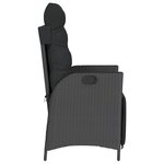 vidaXL Chaises inclinables de jardin lot de 2 repose-pied noir rotin