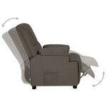 vidaXL Fauteuil inclinable gris foncé tissu microfibre