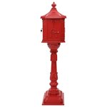 vidaXL Boîte aux Lettres Debout avec porte Rouge 42 5 x 29 5 x 117 cm