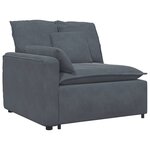 vidaXL Canapé modulaire avec coussins en velours gris foncé