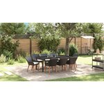vidaXL Ensemble de jardin 9 pièces en rotin noir