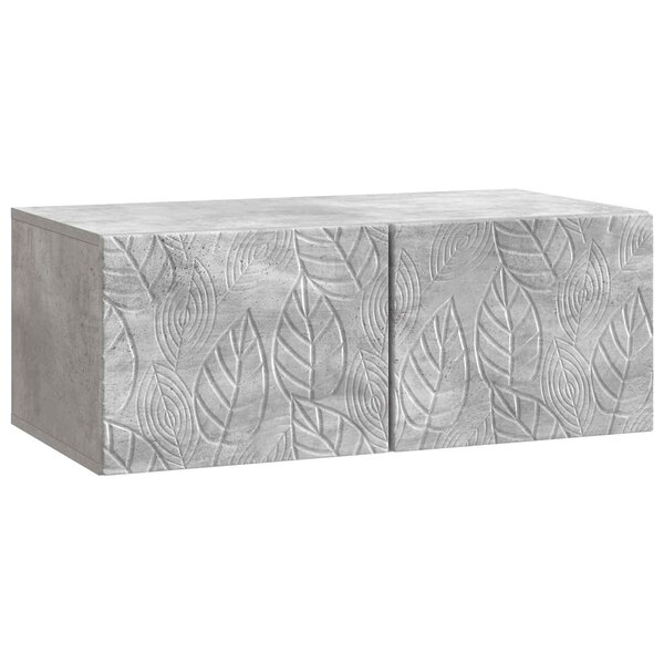 vidaXL Meuble TV mural 98 x 31 cm Gris béton Bois d'ingénierie