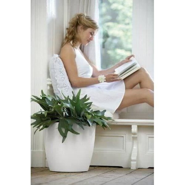 Brussels Pot de fleurs rond Roues 40 - Blanc Ø 39 x 37 cm
