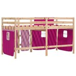 vidaXL Lit mezzanine enfants avec rideaux sans matelas rose 90x200cm