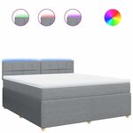 vidaXL Sommier à lattes de lit avec matelas Gris clair 180x200cm Tissu