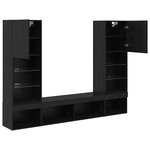 vidaXL Unités murales TV avec LED 5 Pièces Chêne noir Bois d'ingénierie