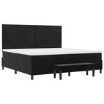 vidaXL Lit ressort avec matelas et banc noir 200x200 cm en velours