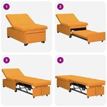 vidaXL Canapé-lit escamotable Jaune foncé 194 x 50 x 82 cm