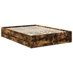 vidaXL Cadre de lit Chêne fumé 135 x 190 cm Bois Ingénierie
