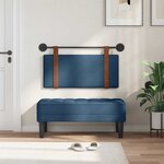vidaXL Tête de lit suspendue Avec lumière LED Bleu PU antique