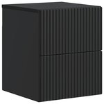 vidaXL Cabinet de chevet mural 2 Pièces Noir 33 x 34 5 x 40 cm