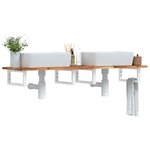 vidaXL Étagère de vasque murale acier et bois massif d'acacia