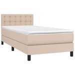 vidaXL Sommier à lattes de lit avec matelas LED Cappuccino 100x200 cm