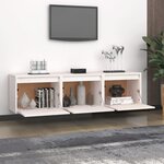 vidaXL Meubles TV 3 Pièces Blanc Bois massif de pin