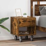 vidaXL Table de chevet 2 Pièces Chêne fumé 40 5 x 40 x 48 cm