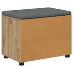 vidaXL Banc d'entrée avec coussin Uni Chêne artisanal 60 x 38 x 46 cm