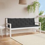 vidaXL Coussin de banc de jardin noir 180x(50+50)x7 cm tissu oxford