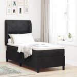 vidaXL Lit à ressorts avec matelas noir 80 x 200 cm en velours