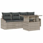 vidaXL Ensemble de canapé de jardin 5 Pièces Gris clair 100 x 55 x 73 cm