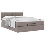 vidaXL Lit ottoman avec matelas taupe 140x190 cm tissu