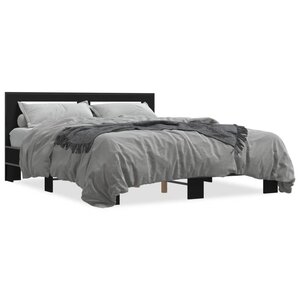 vidaXL Cadre de lit sans matelas noir 150x200 cm