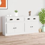 vidaXL Buffets 2 Pièces blanc bois d'ingénierie