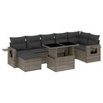 vidaXL Salon de jardin 8 Pièces avec coussins gris résine tressée