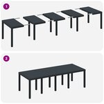 vidaXL Set de salle à manger de jardin de 11 pièces Anthracite Poly Rattan