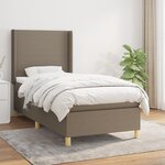 vidaXL Sommier à lattes de lit avec matelas Taupe 90x190 cm Tissu