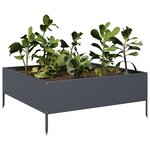 vidaXL Lit surélevé de jardin anthracite 100x100x25 cm acier