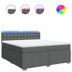 vidaXL Sommier à lattes de lit avec matelas Gris foncé 180x200cm Tissu