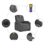 vidaXL Fauteuil inclinable de massage électrique Gris foncé Tissu